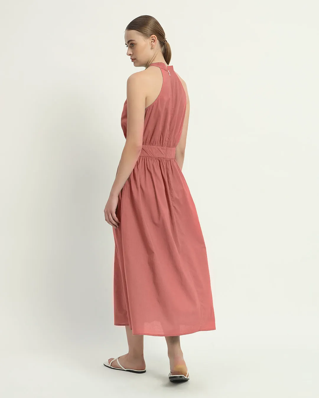 The Massena  Ivory Pink Cotton Dress