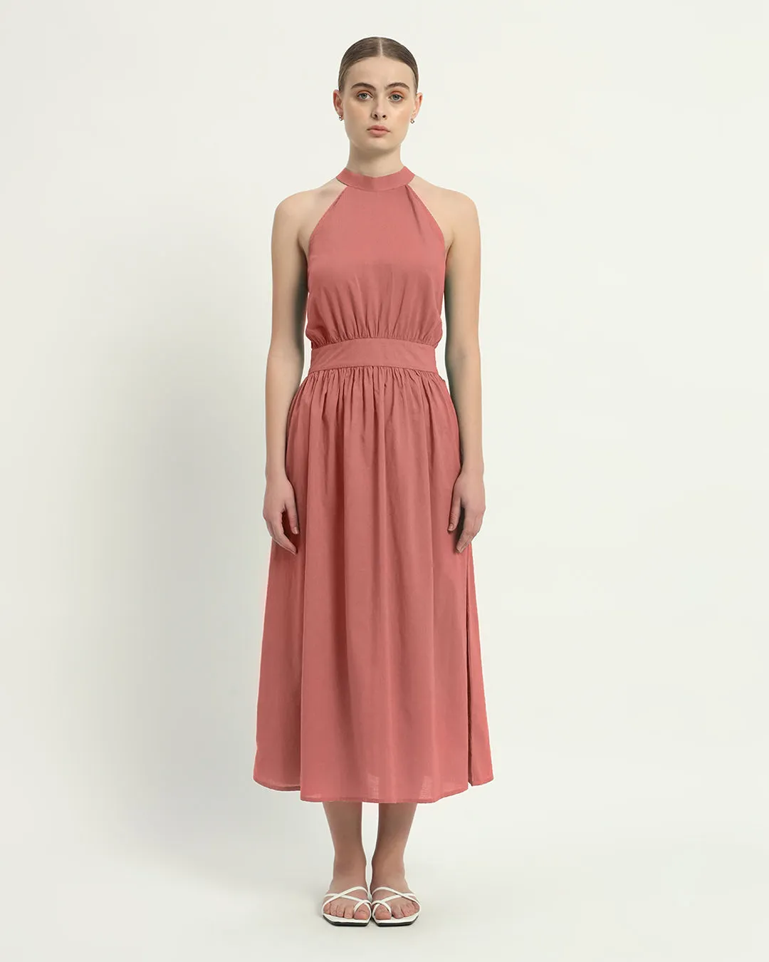 The Massena  Ivory Pink Cotton Dress