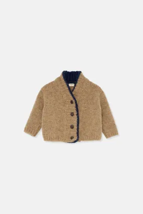 TRICOT COLORBLOCK BABY COLLAR CARDIGAN