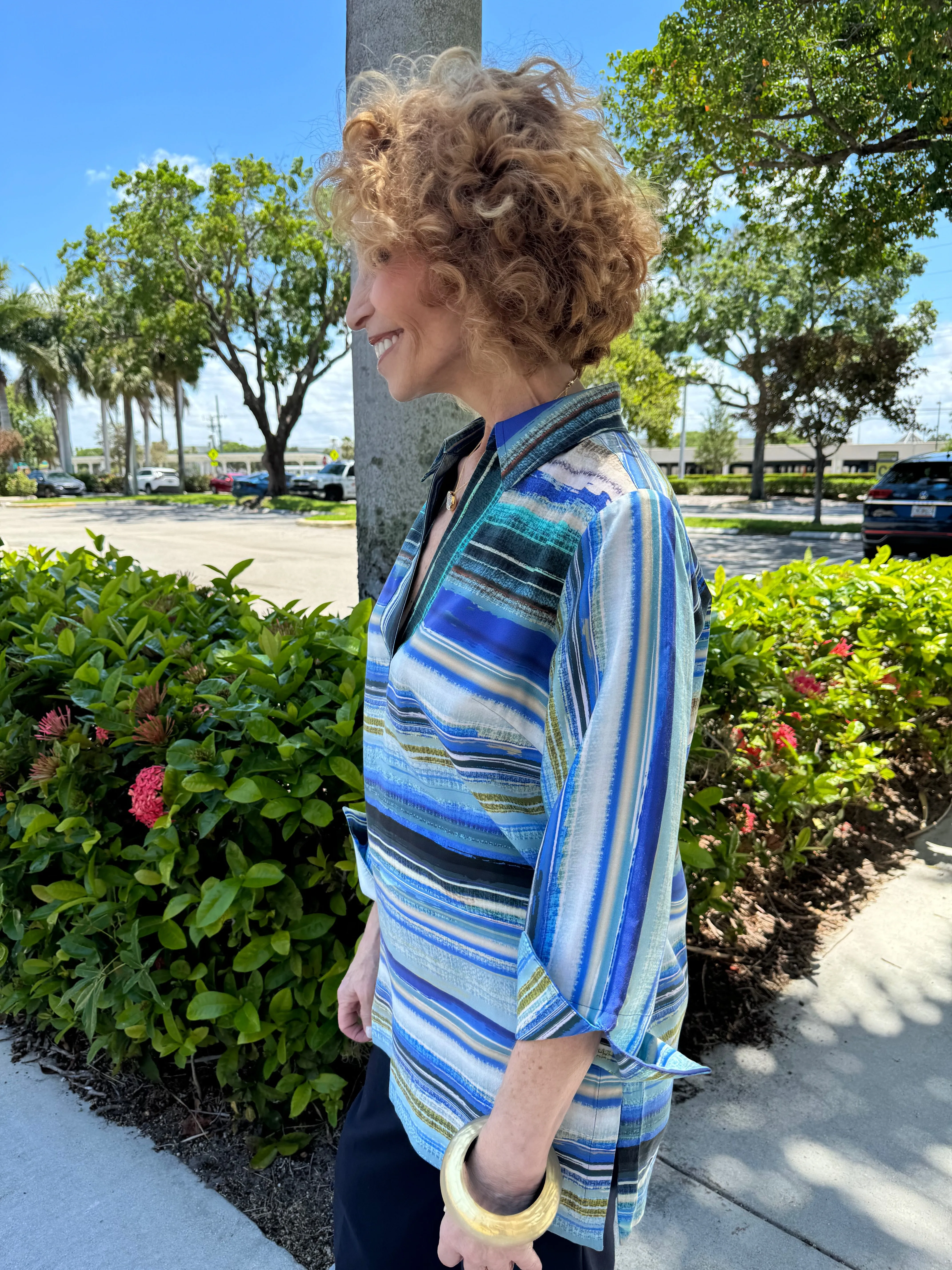 Vicky 3/4 Sleeve Stripe Top
