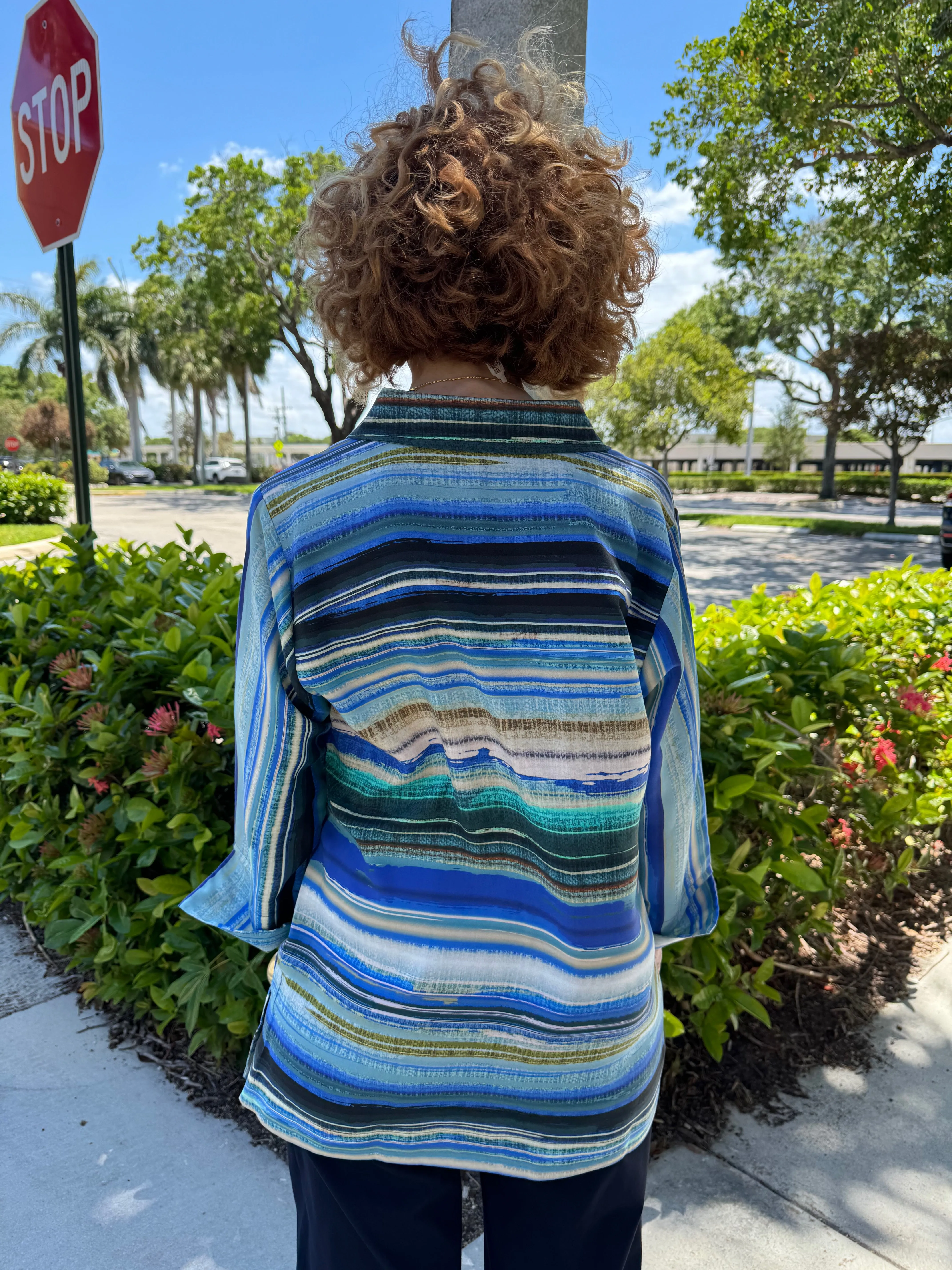 Vicky 3/4 Sleeve Stripe Top