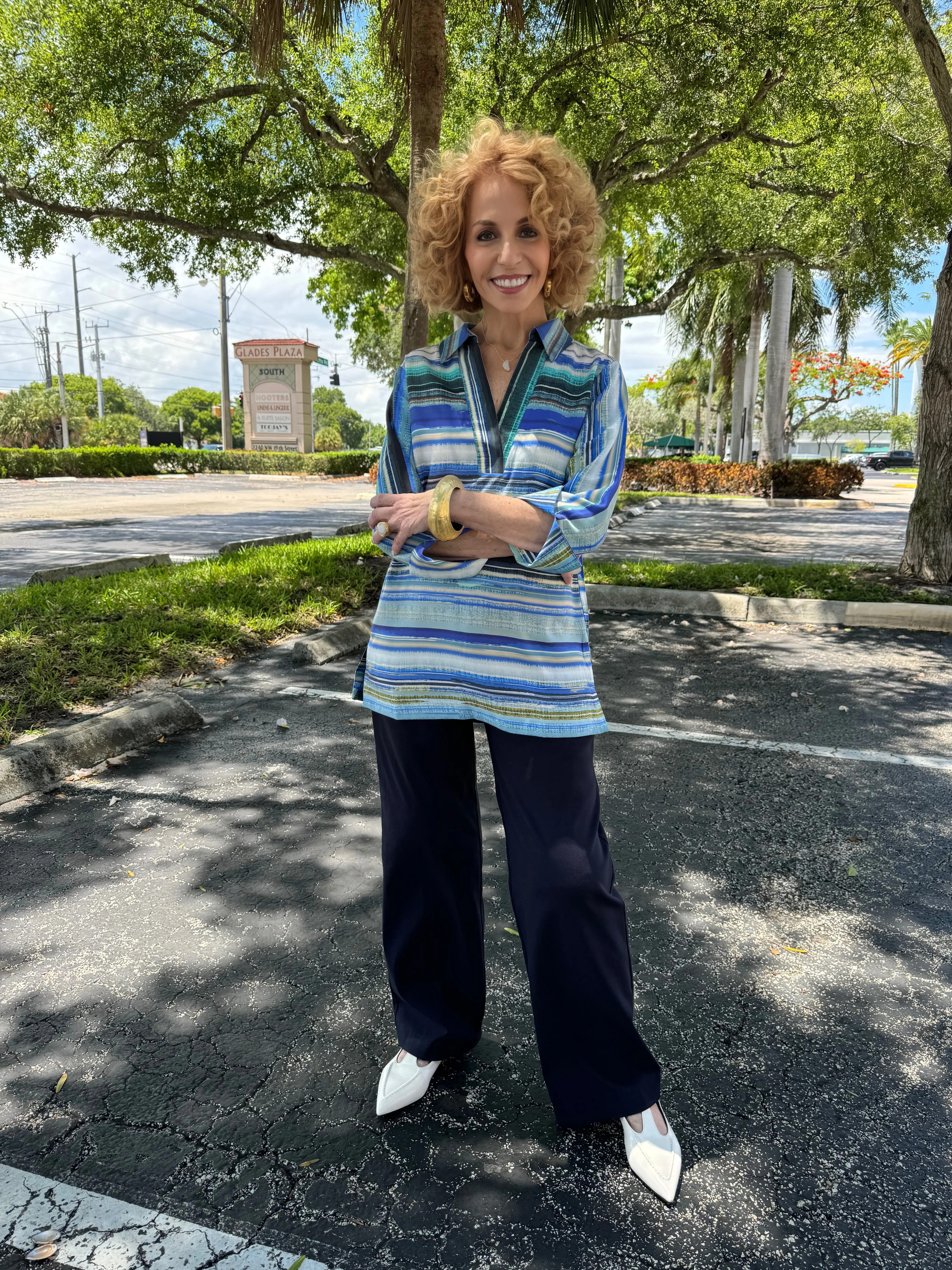 Vicky 3/4 Sleeve Stripe Top