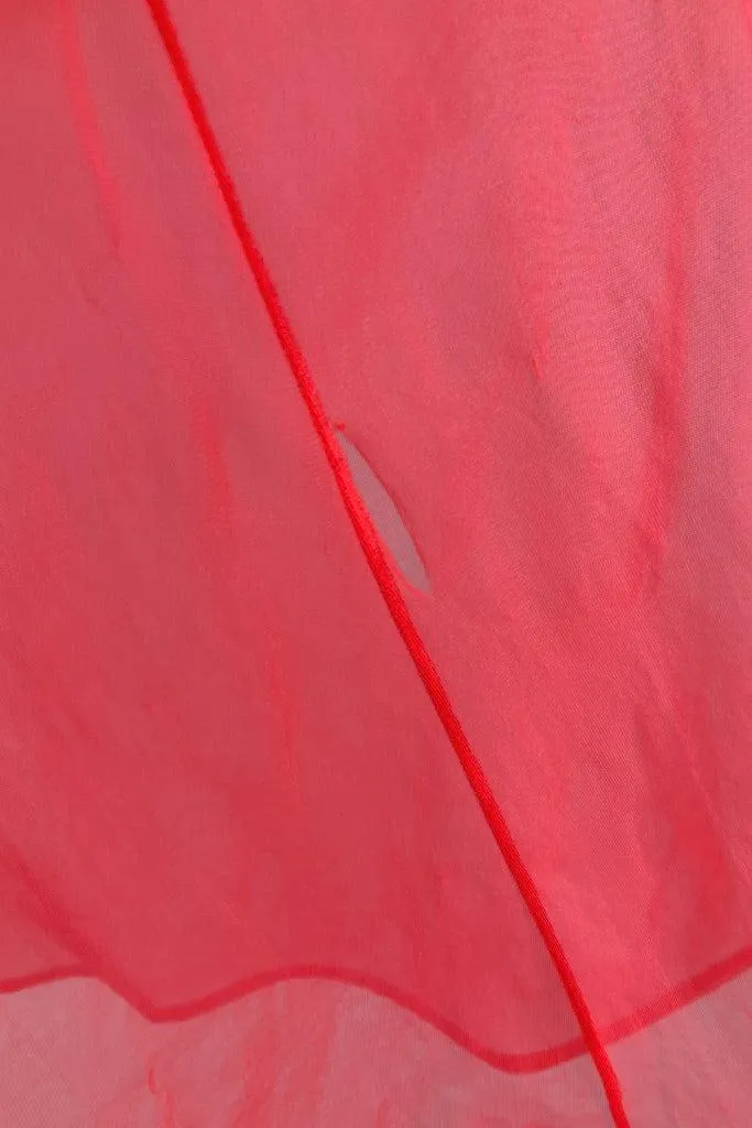 Vintage 60s Red Chiffon Nightgown