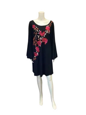 Vintage Collection Women's Dress Black Floral Embroidery Size: XL