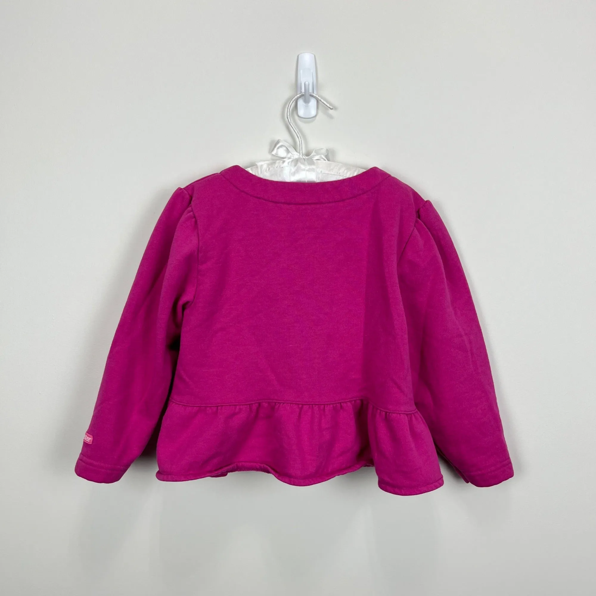 Vintage OshKosh B'gosh Girls Pink Cardigan Sweatshirt 6 USA
