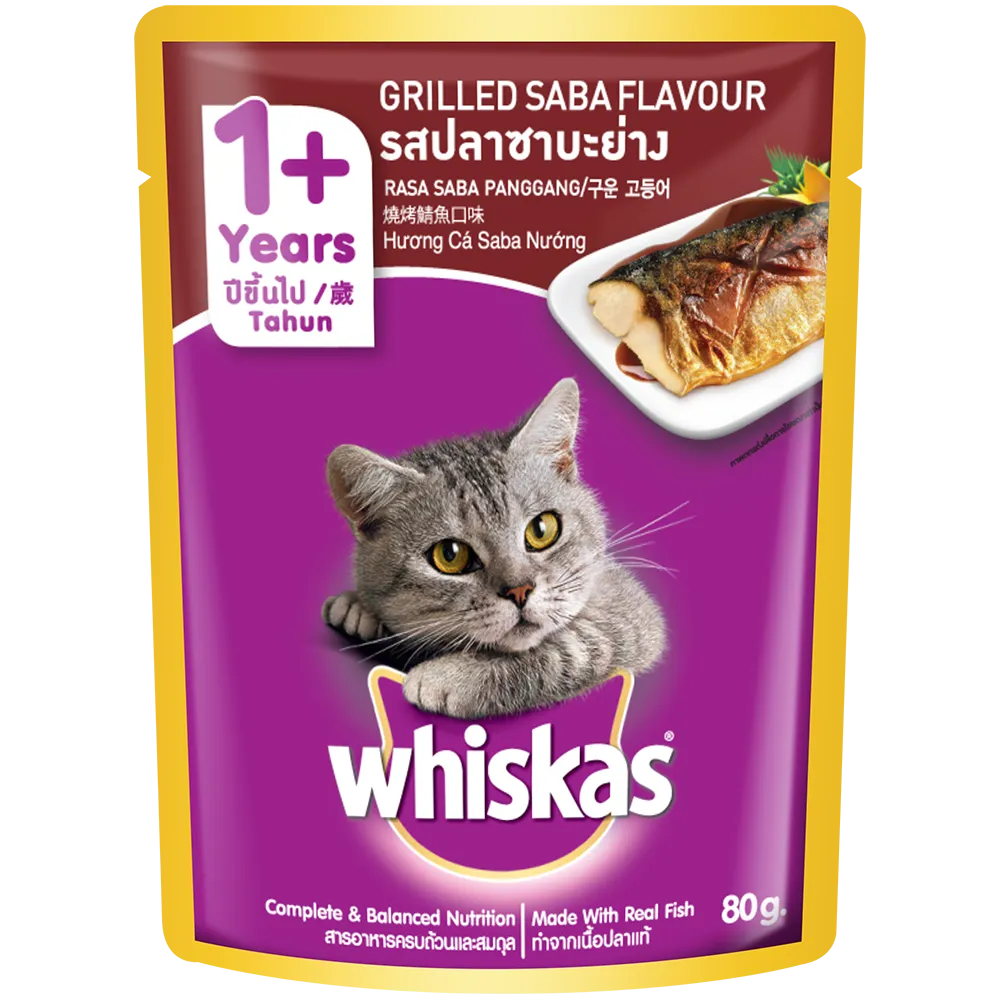Whiskas Pouch Grilled Saba 80g